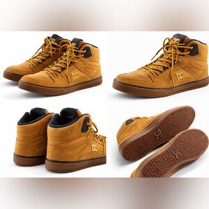 DC Men's Mustard Yellow High-Top Sneakers